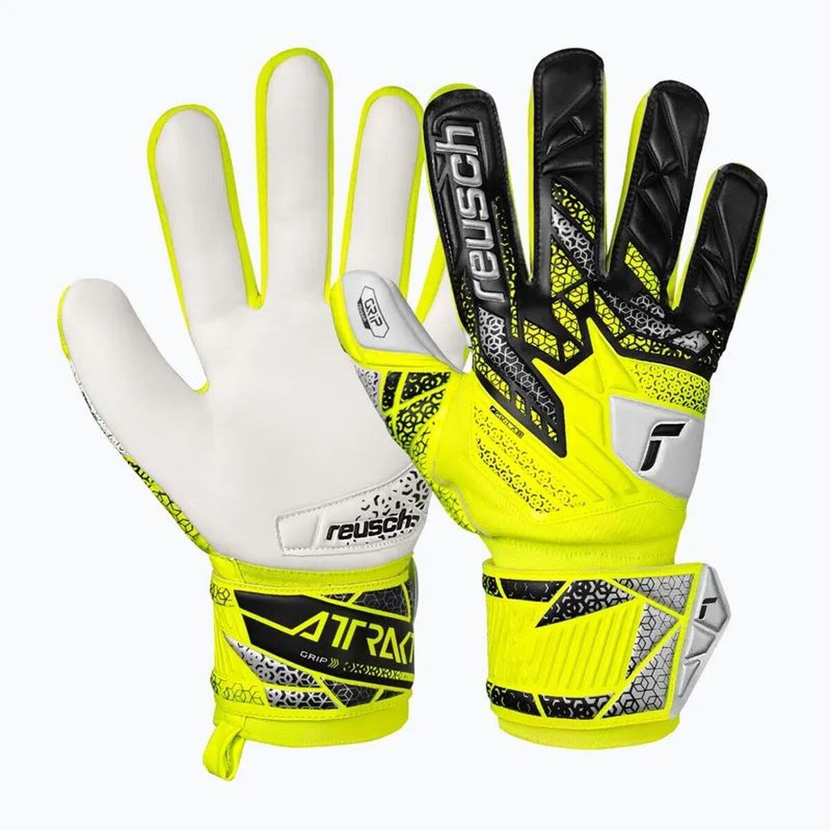 Goalkeeper Gloves Attrakt Grip safe Yellow Adults