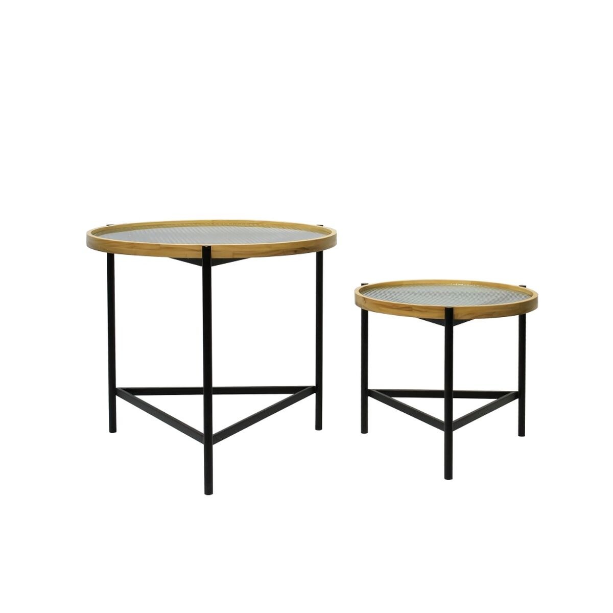 Set of 2 tables Black 64 x 64 x 55 cm 62 x 62 x 55,5 cm