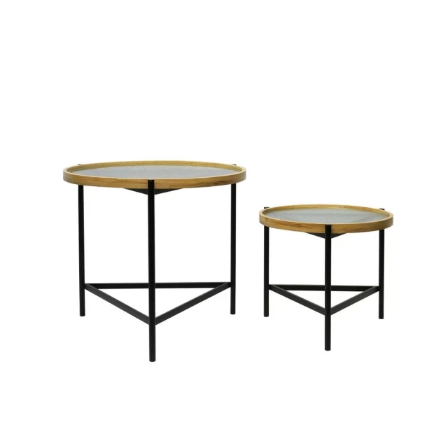 Set of 2 tables Black 64 x 64 x 55 cm 62 x 62 x 55,5 cm