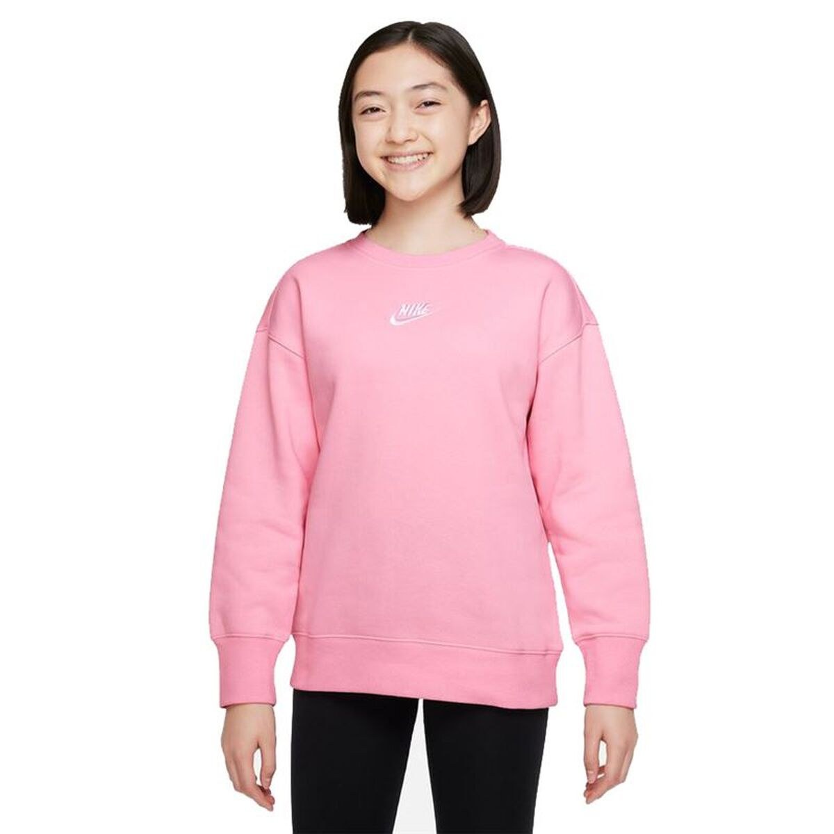 Толстовка без капюшона для девочек Sportswear Club Fleece Розовый