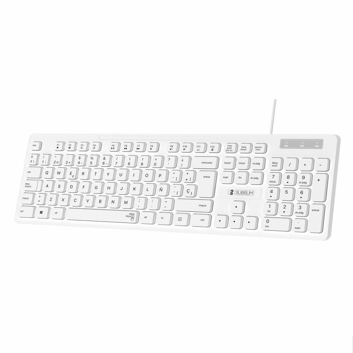 Клавиатура SUBKBC-0SSK51 Белый Испанская Qwerty