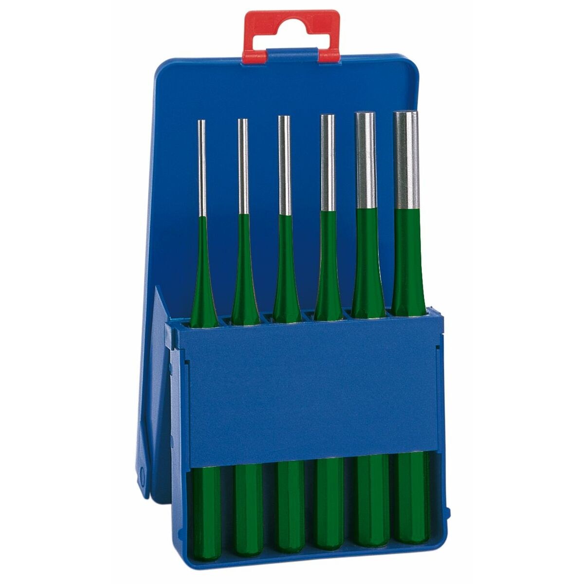 Set of cylindrical pin punches Green 6 Pieces