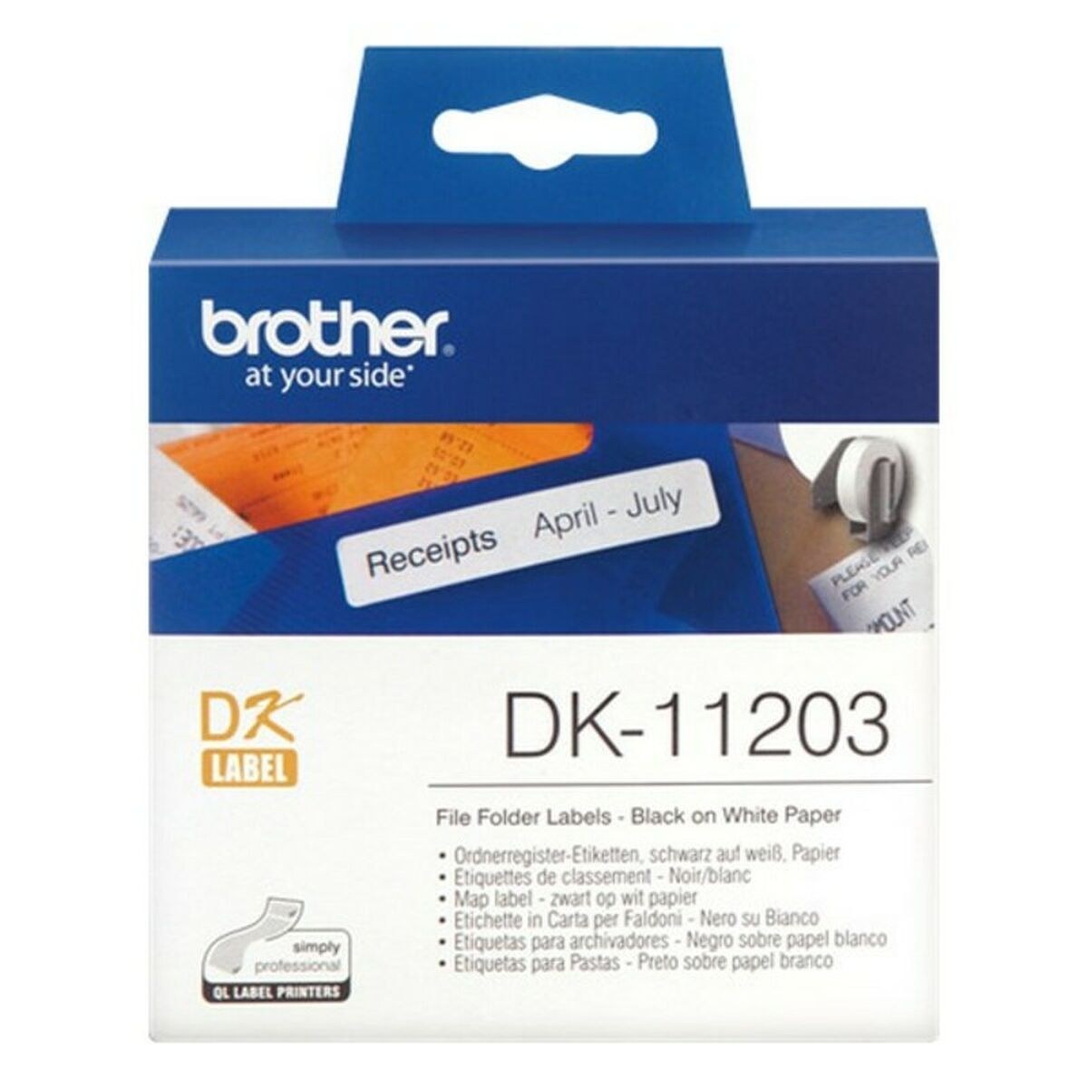 Ламинированная лента для фломастеров DK11203 Белый