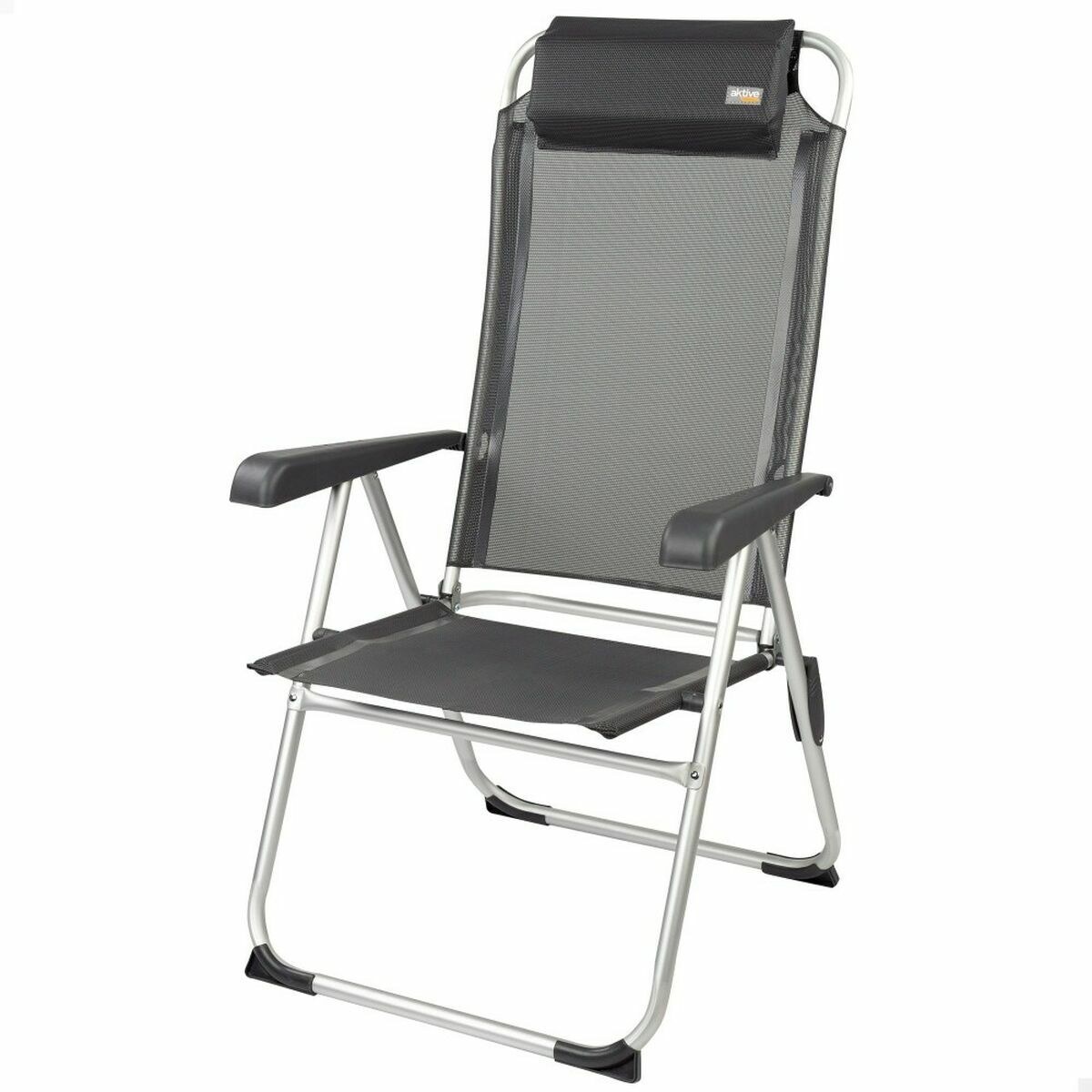 Folding Chair with Headrest Black 44 x 55 x 101 cm