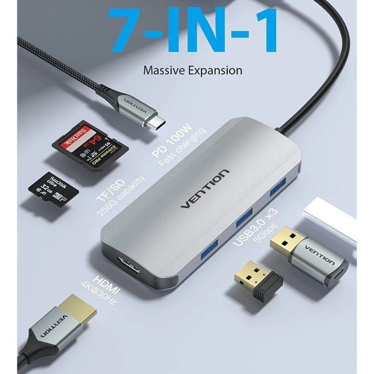 USB-разветвитель TOJHB 7-в-1