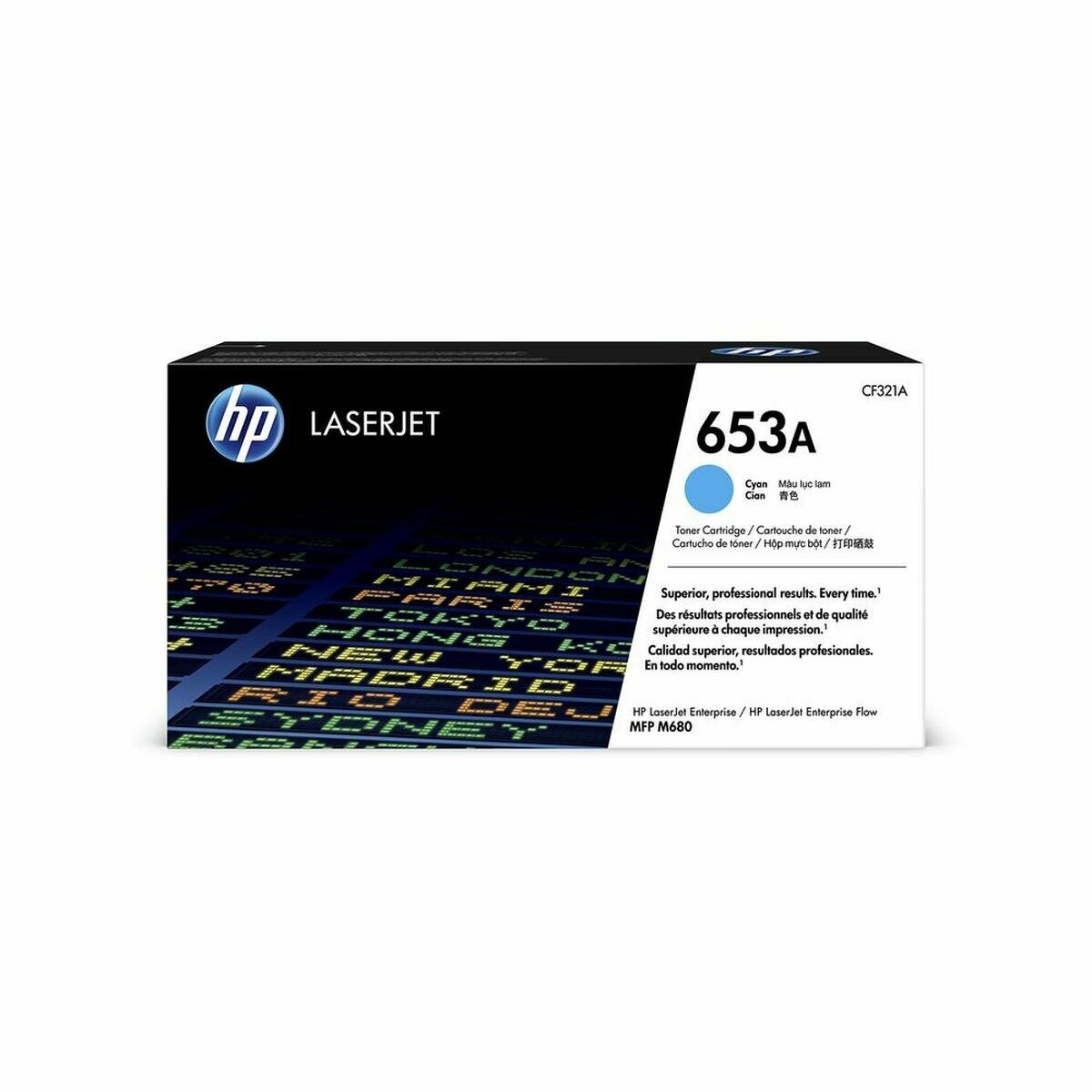 Toner Cartucho de tóner original LaserJet 653A cian Cyan