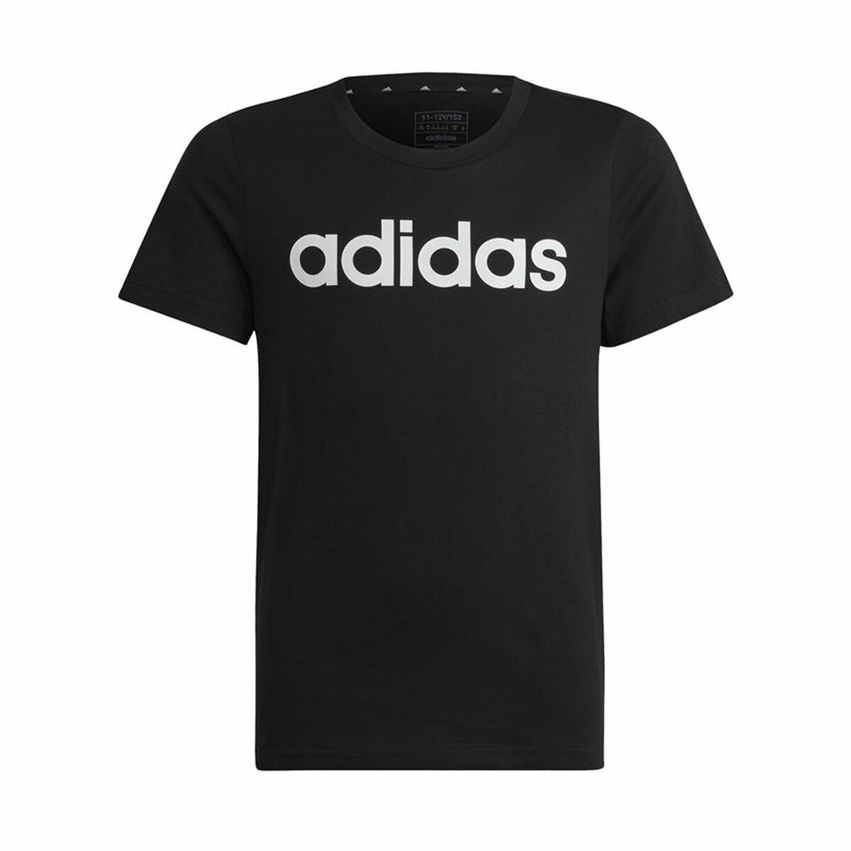 Child's Short Sleeve T-Shirt Essentils Logo Linear Black