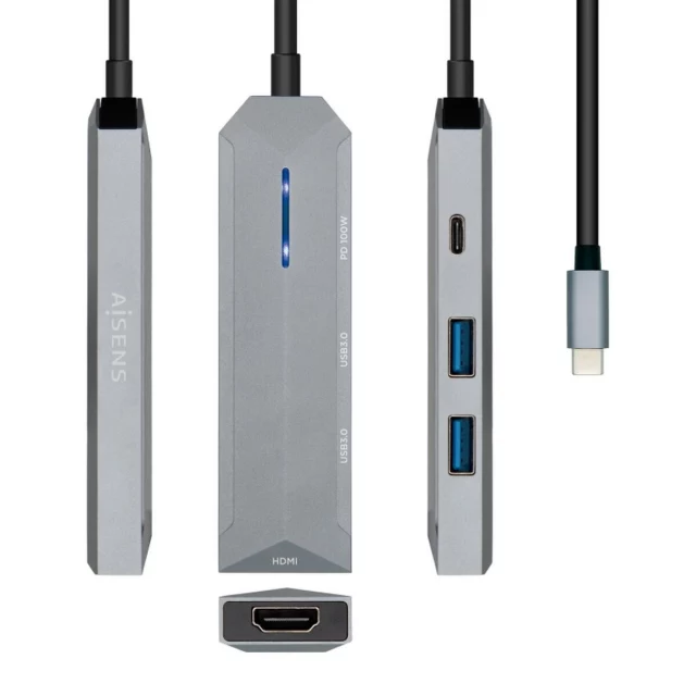 USB-C-разветвитель ASUC-4P002-GR Серый 100 W