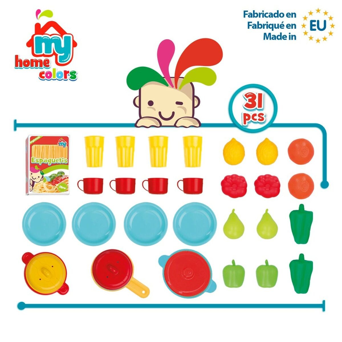 Toy Food Set Kitchenware and utensils 31 Pieces (6 Units)