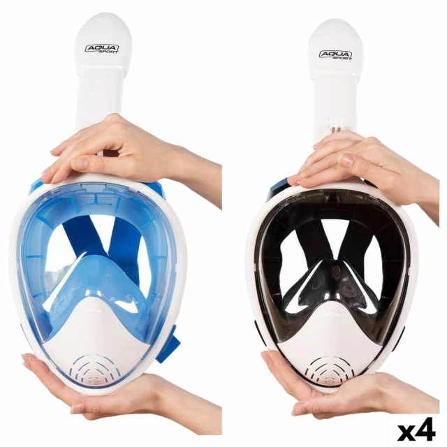 Snorkelling mask with sports camera support Blue White (4 Units)