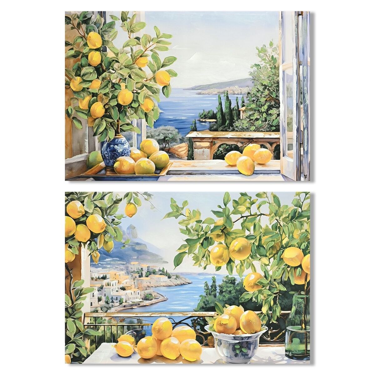 Полотно Жёлтый Синий Средиземноморье 100 x 3 x 70 cm (2 штук)