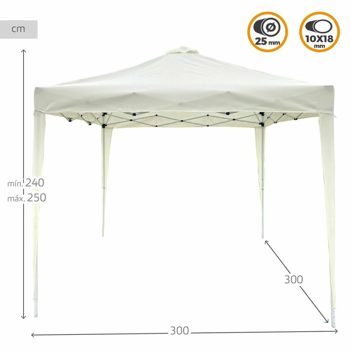 Беседка Max-Air Белый 300 x 300 x 250 cm Ткань Сталь