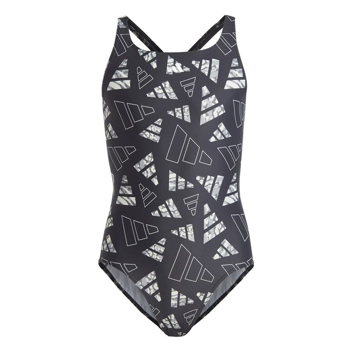 Swimsuit for Girls Aop Bars Suit Grey