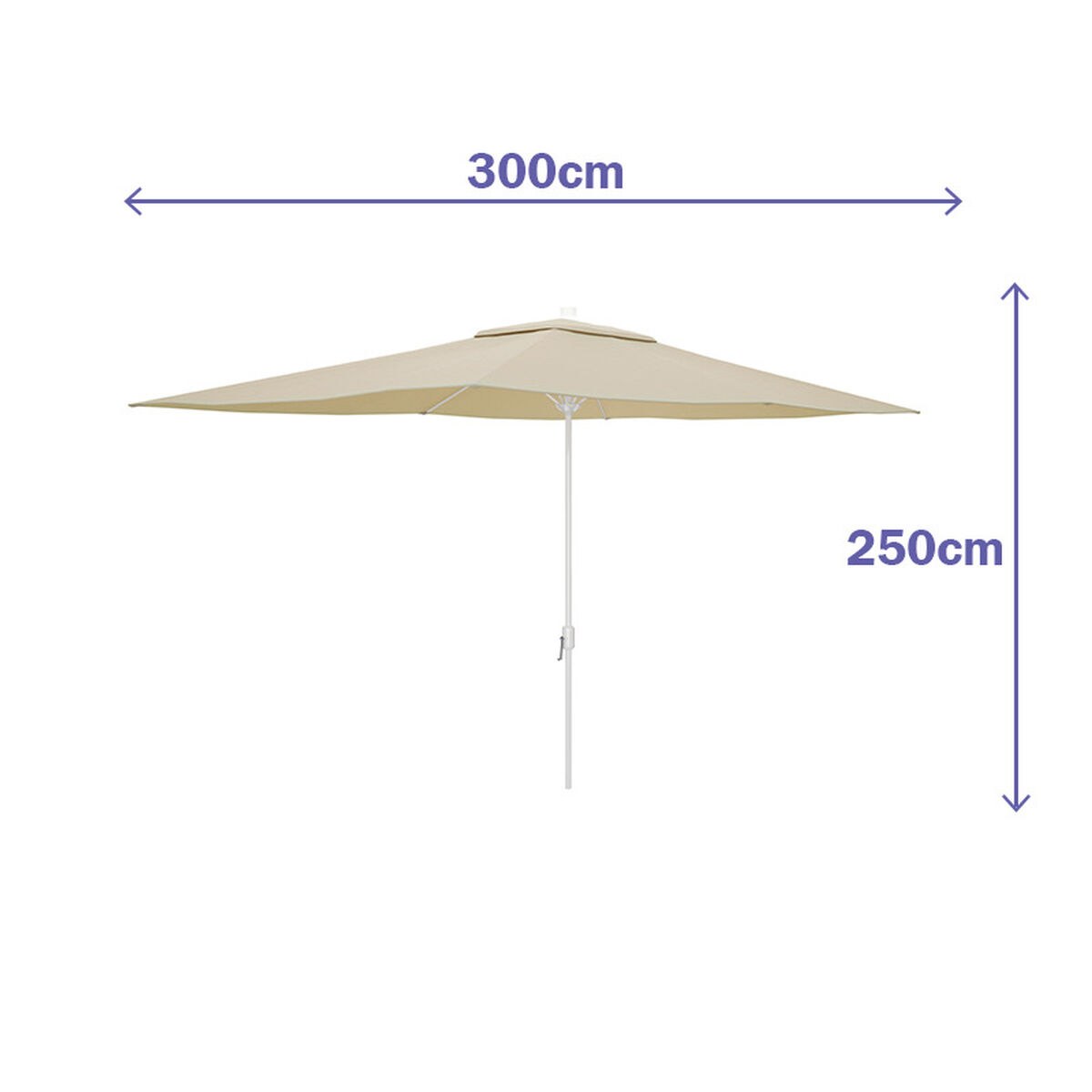 Пляжный зонт Бежевый полиэстер Сталь 200 x 300 cm
