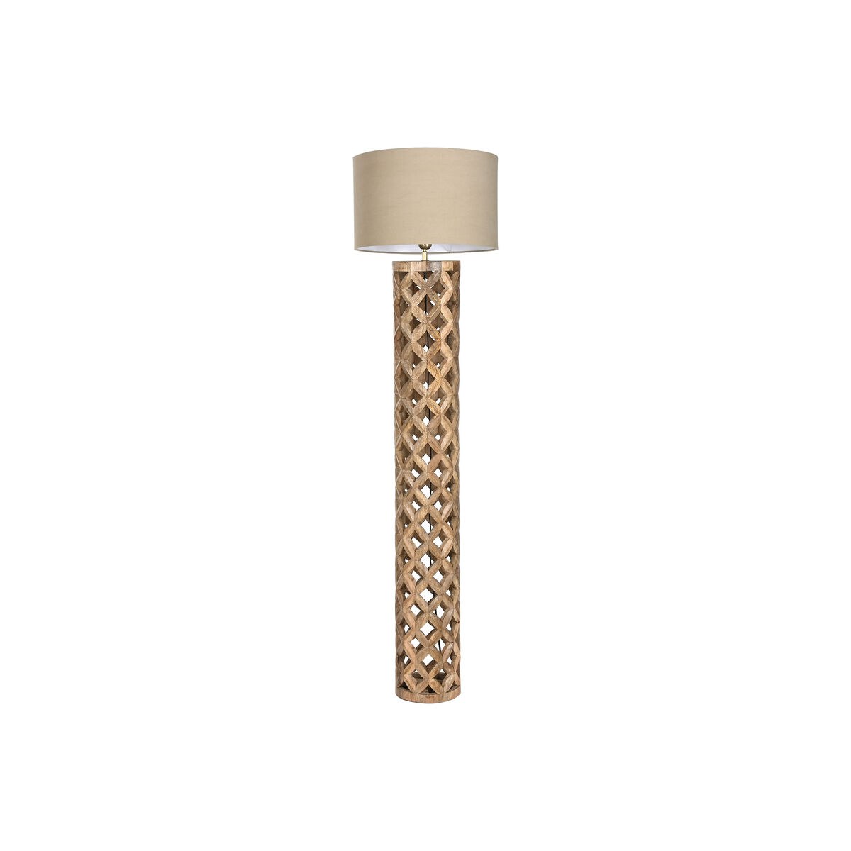 Floor Lamp Beige Natural Mango wood 220 V 41,5 x 41,5 x 158 cm