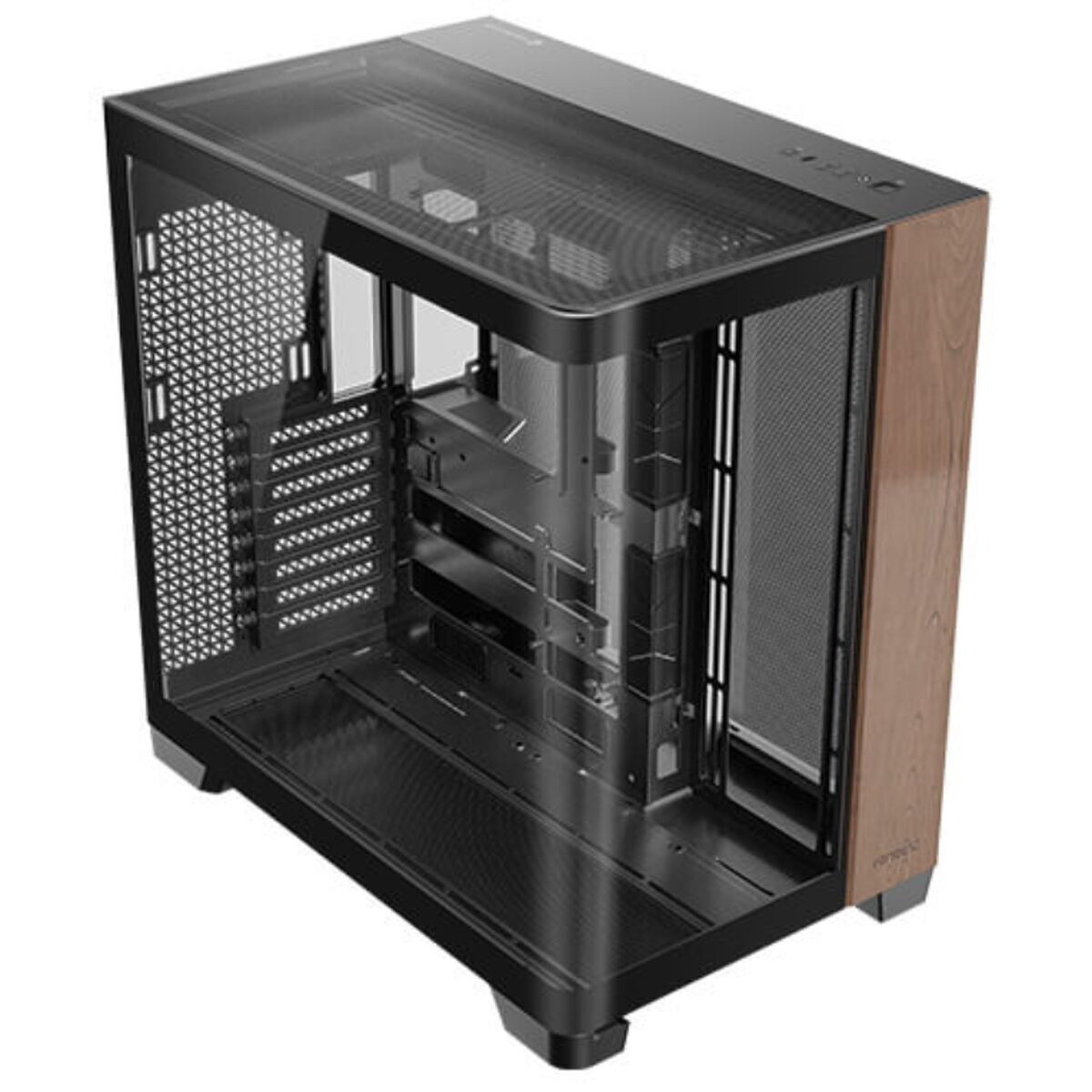 Блок полубашня ATX Galileo C8 Curve Wood Чёрный Прозрачный Деревянный