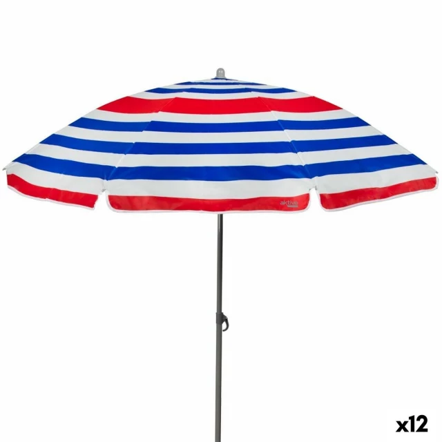 Пляжный зонт Синий Красный Разноцветный Серебристый Ø 160 cm 160 x 167 x 160 cm (12 штук)