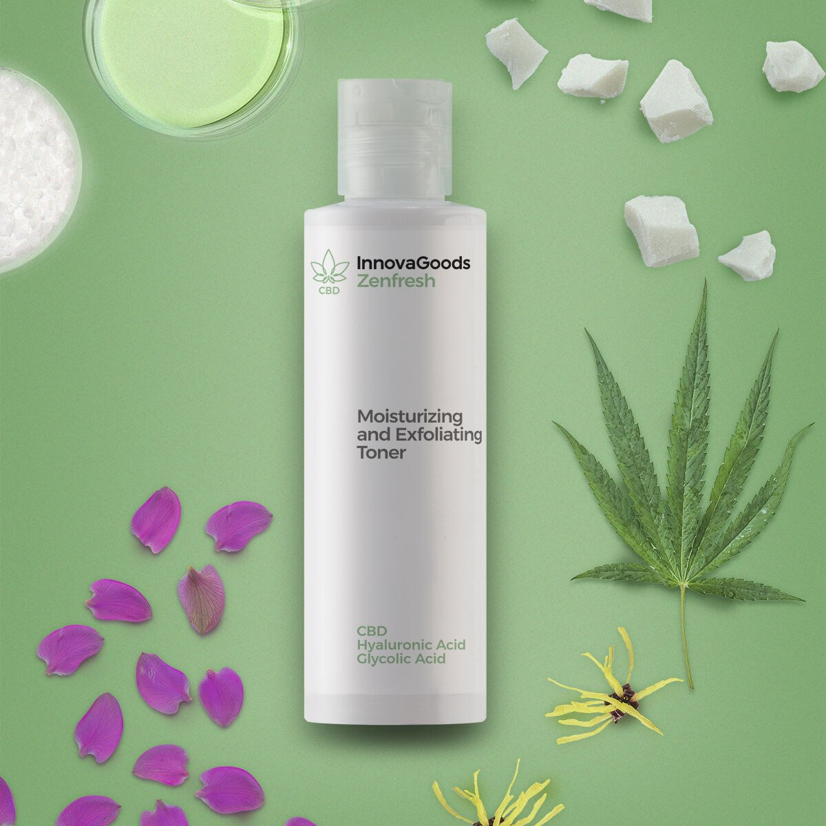 Набор: электрическая сауна для лица, гель очищающий CBD Zenpure 200 мл и тоник CBD Zenfresh 150 мл