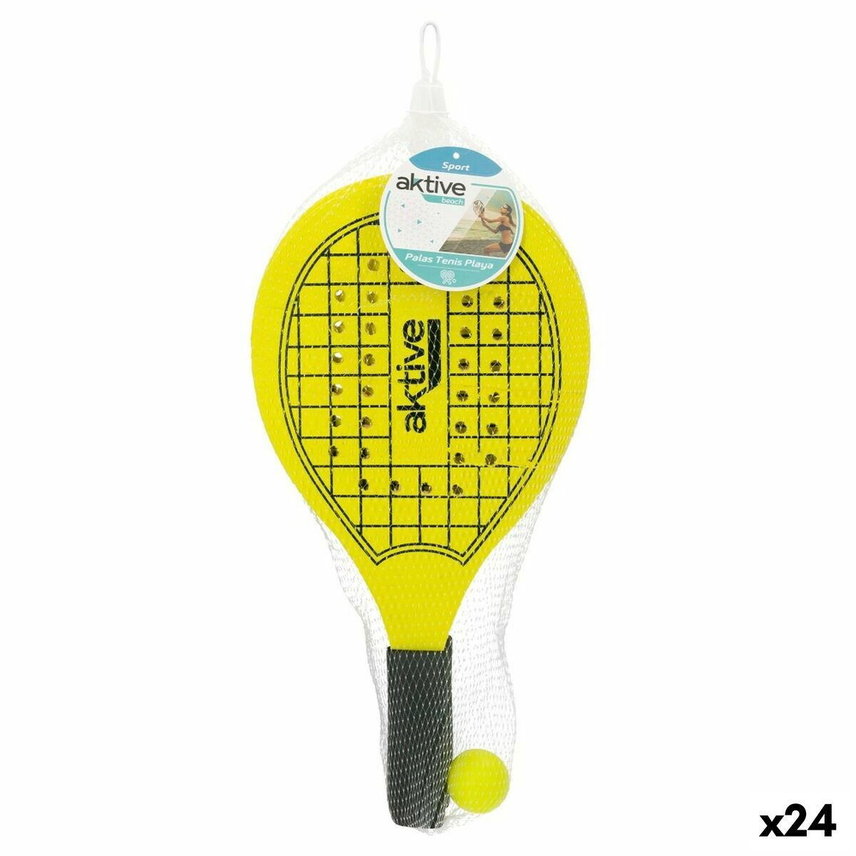 Beach Spades with Ball Wood 20,5 x 39,5 cm (24 Units)