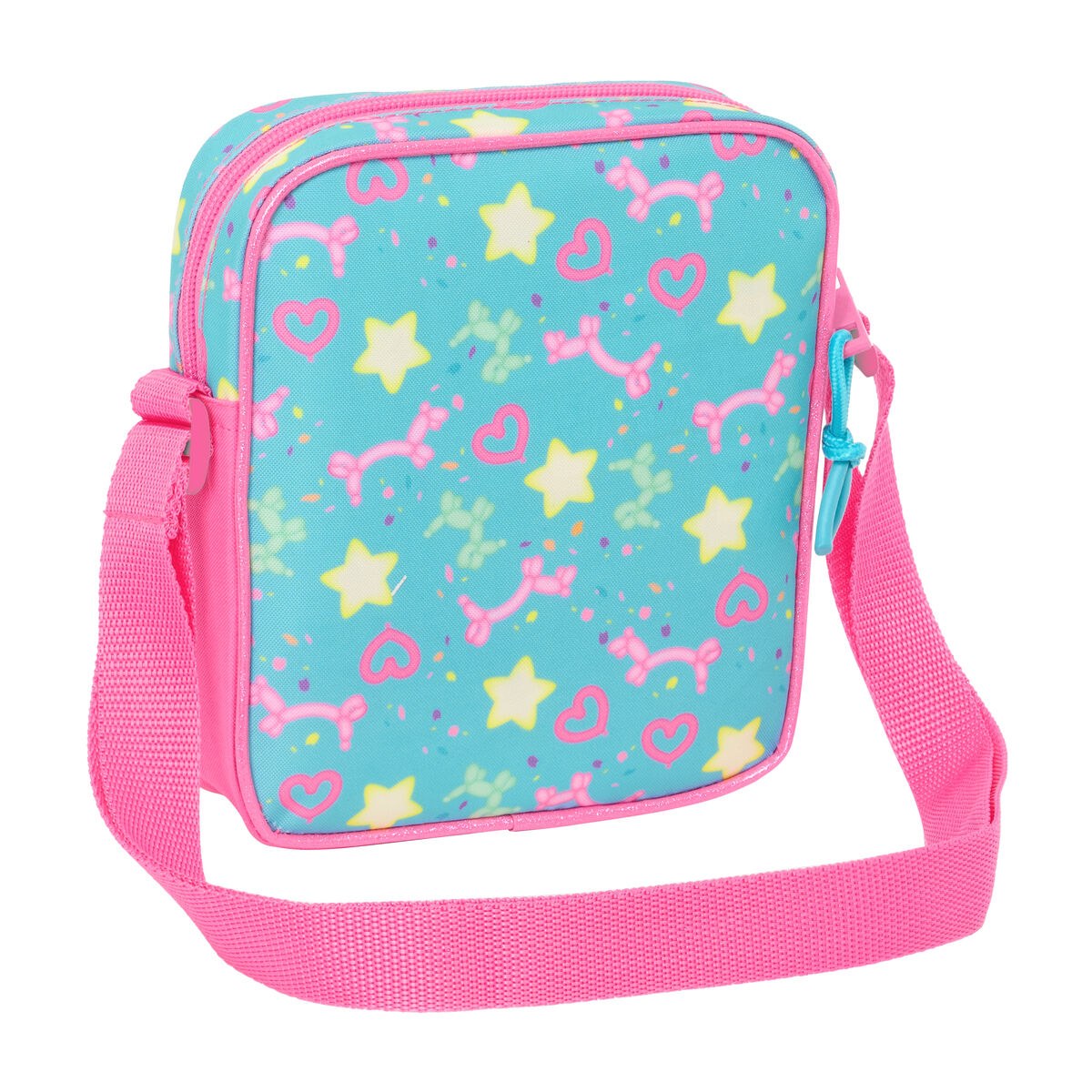 Shoulder Bag Confetti Pink Turquoise 16 x 18 x 4 cm