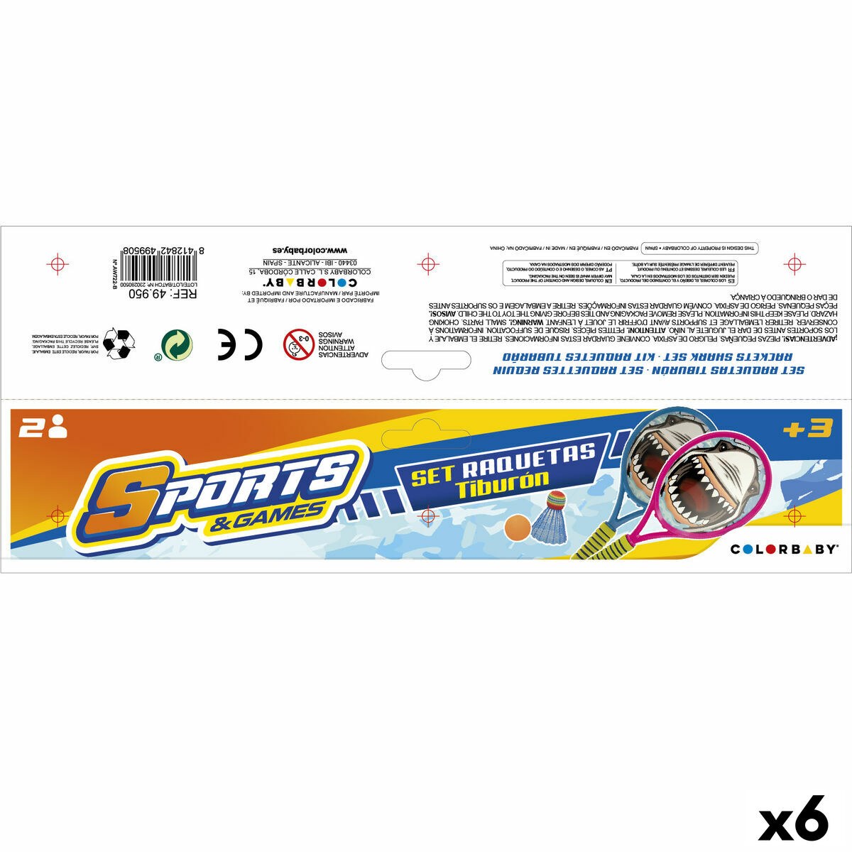 Racquet Set 22 x 48 x 1,8 cm (6 Units)