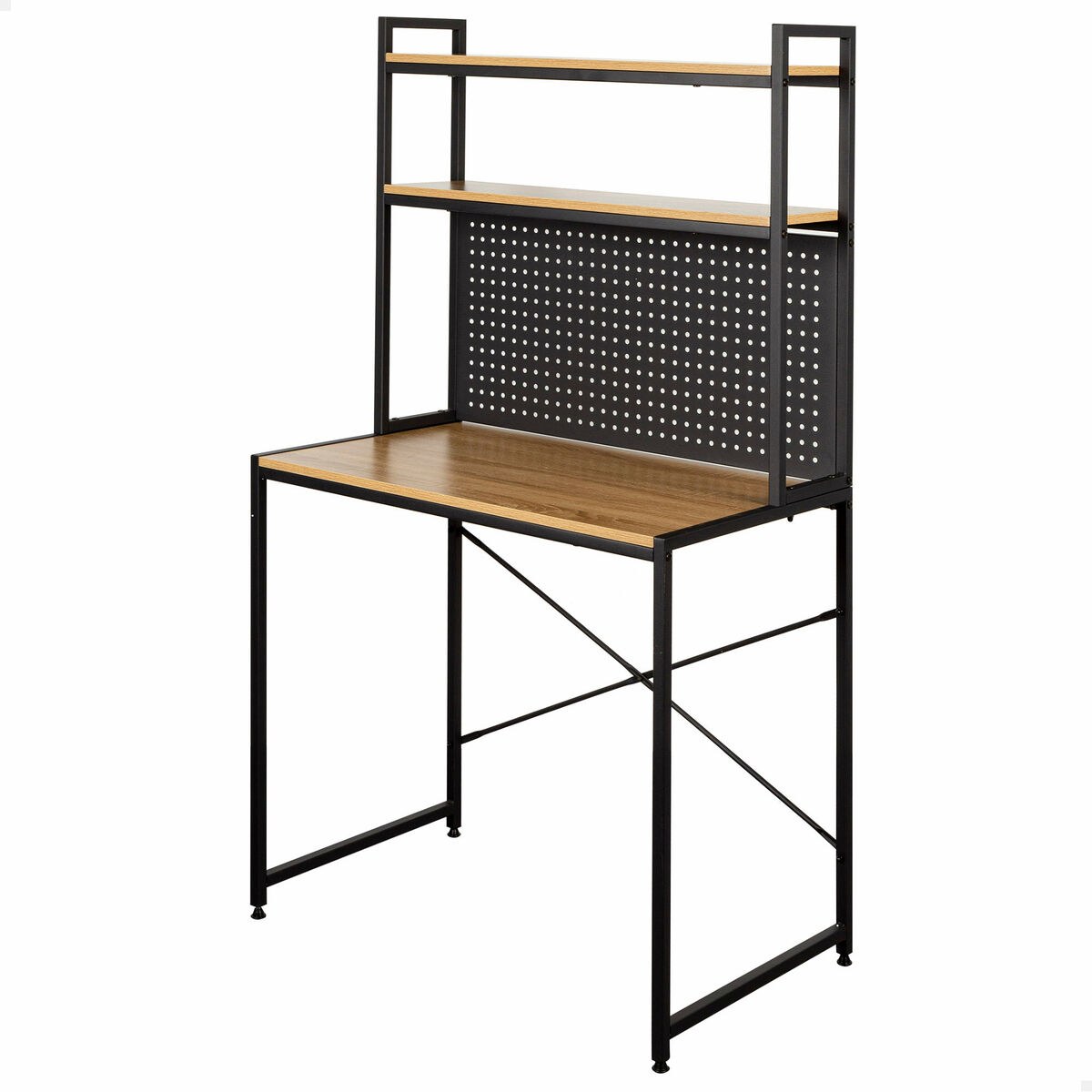 Desk with Shelves Steel Melamin Particleboard 84 x 148 x 50 cm