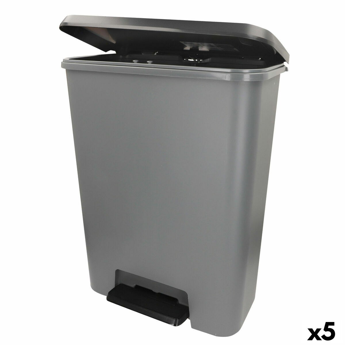 Waste bin Dark grey Plastic 50 L (5 Units)