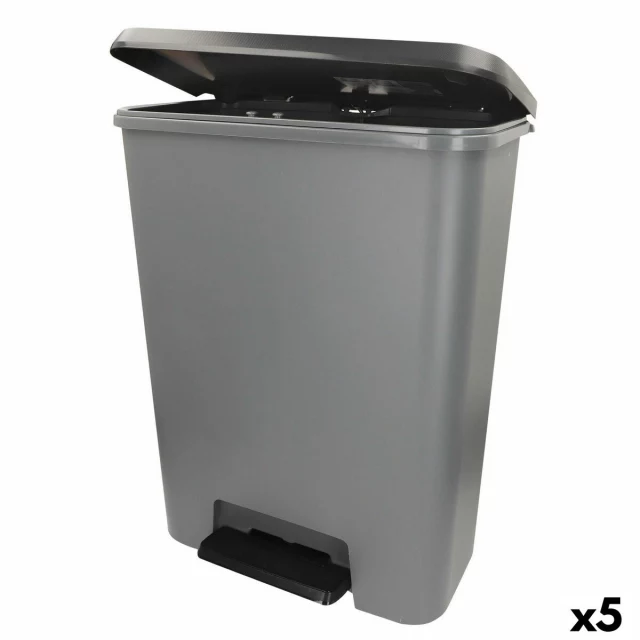 Waste bin Dark grey Plastic 50 L (5 Units)
