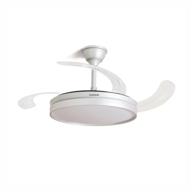 LED Ceiling Fan with 4 Retractable Blades Silteez Silver 80 W Ø49-104 cm (Refurbished B)