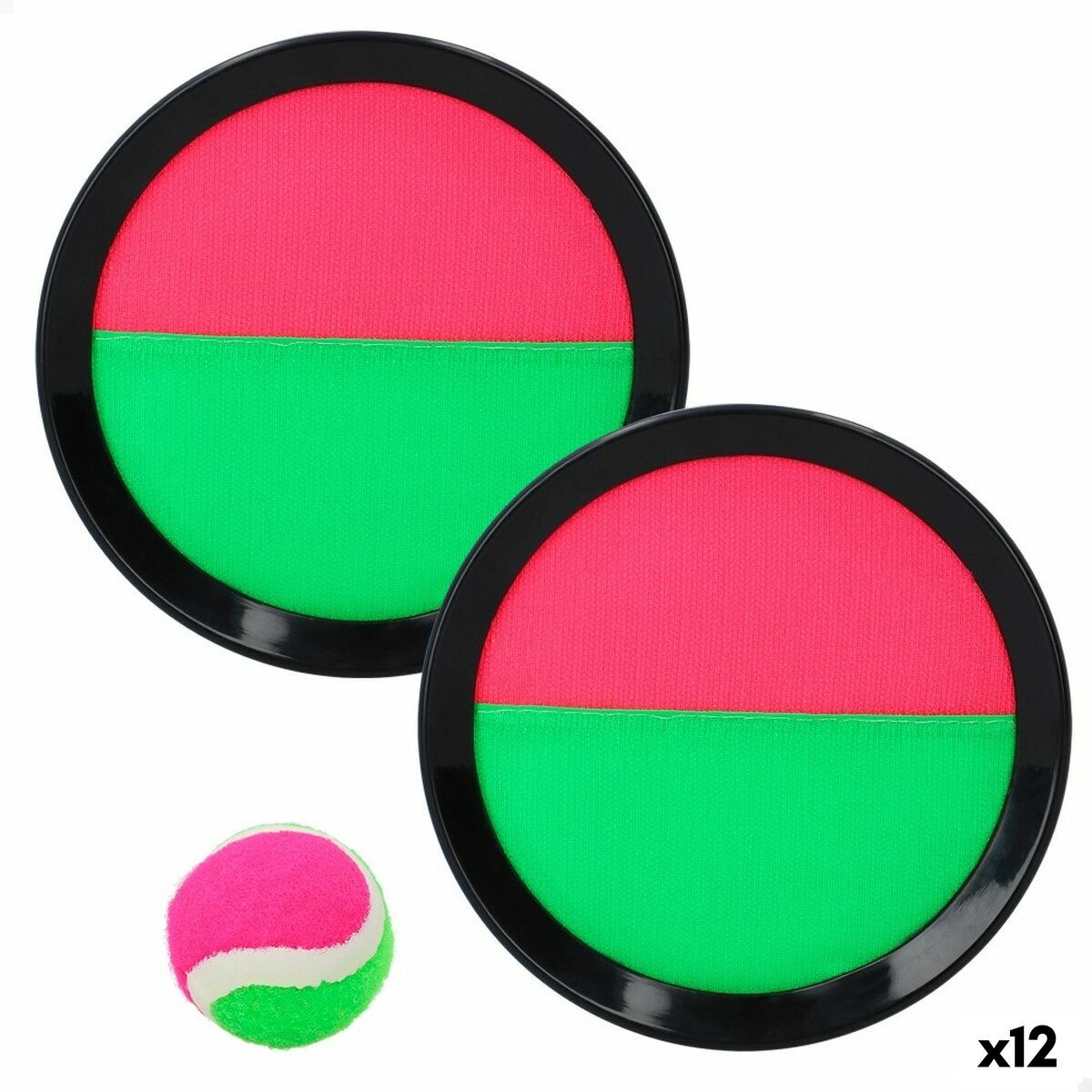 Beach Toy Catch Ball 20 x 2 x 20 cm Velcro (12 Units)