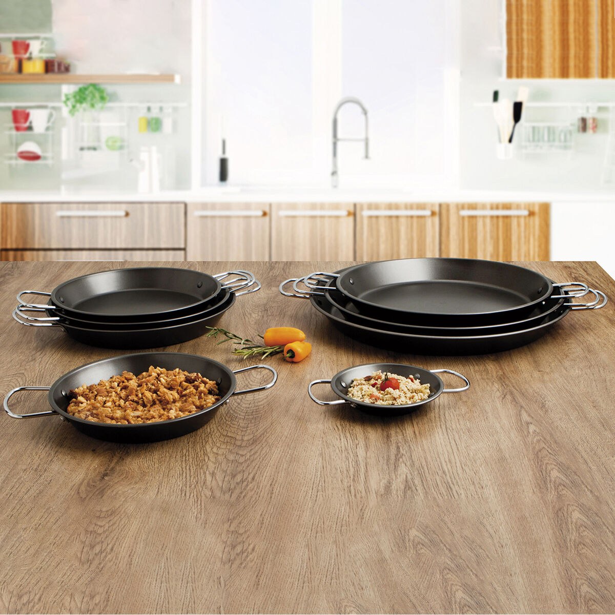 Pan Senia Чёрный Металл Сталь Ø 32 cm (6 штук)