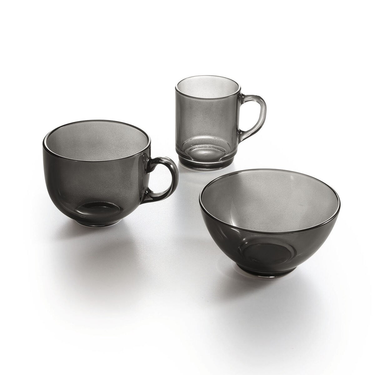 Cup Alba Grey Glass 500 ml (6 Units)