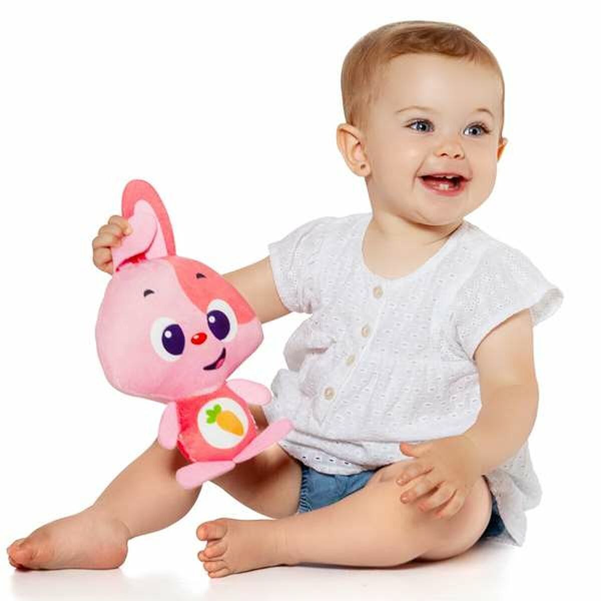 Плюшевая игрушка, издающая звуки Gusy luz Baby Bunny Розовый 7,5 cm