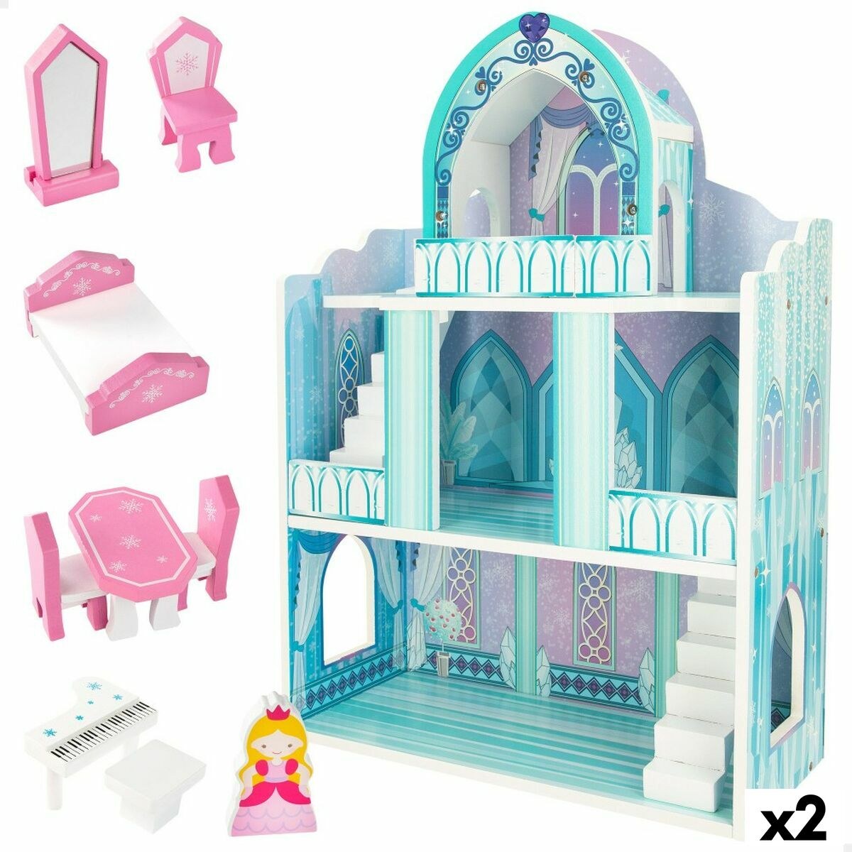 Миниатюрный дом 9 Предметы 2 штук 37 x 53,5 x 15 cm