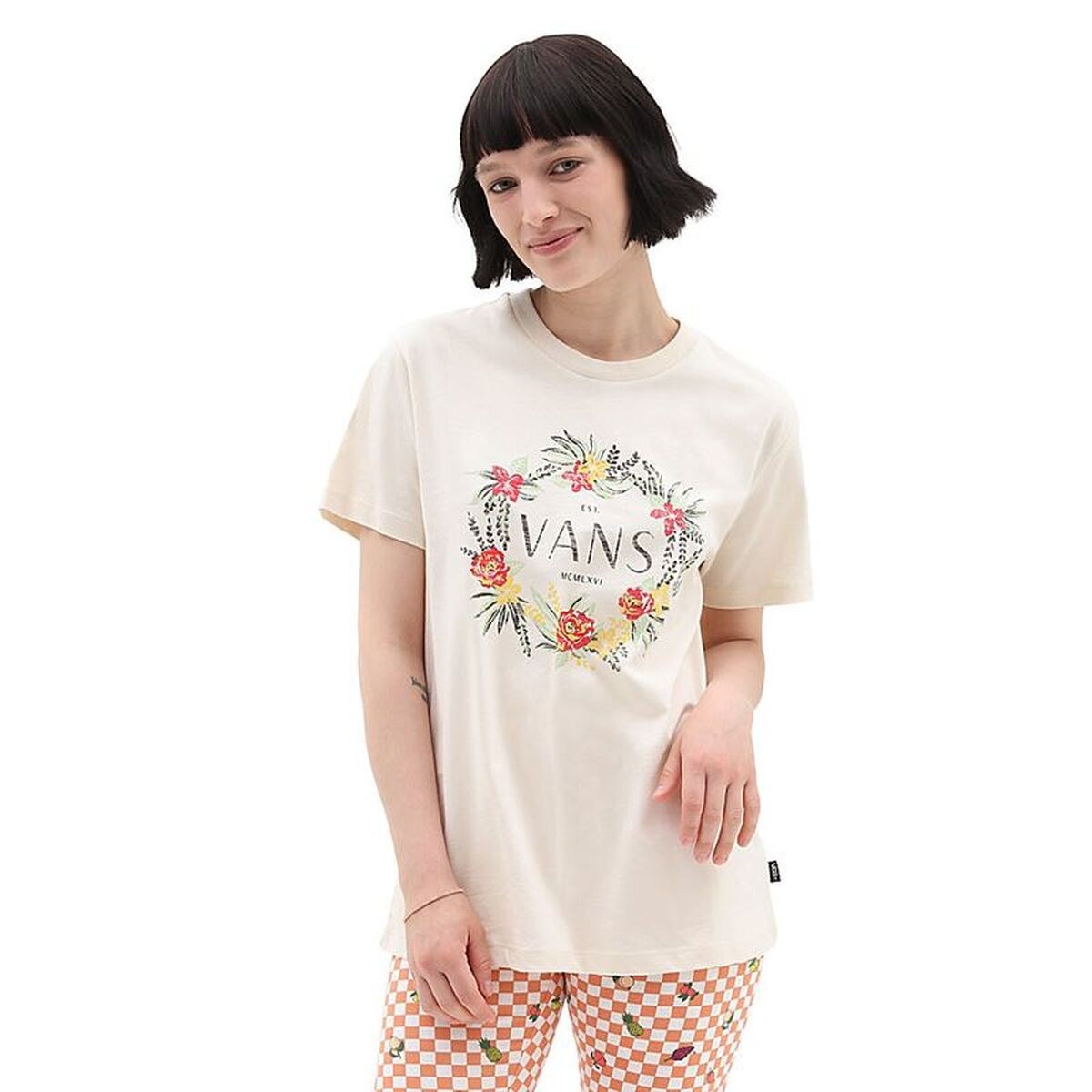 Women’s Short Sleeve T-Shirt Wreath Of Flowers Bff Tee-B