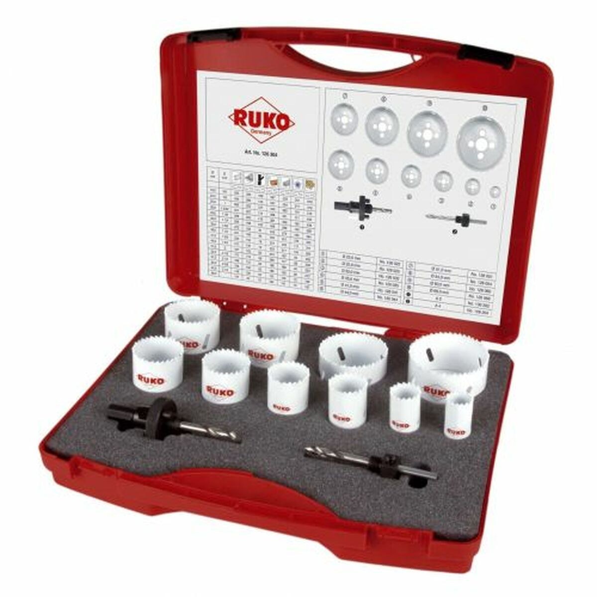 Holesaw set High speed steel (HSS) 12 Pieces