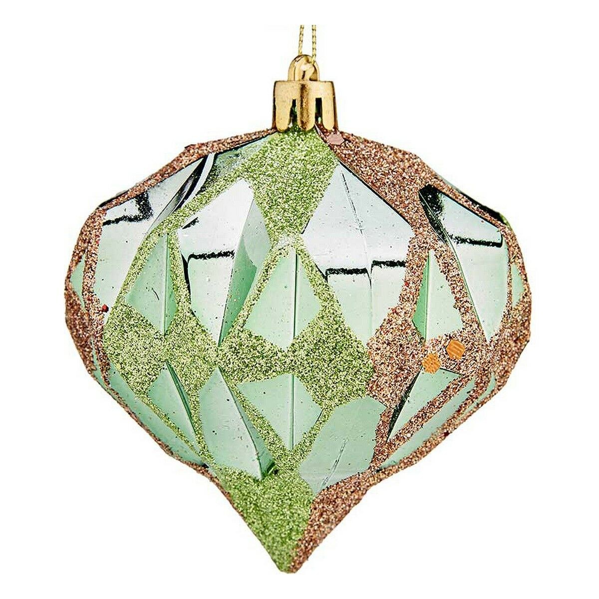 Christmas Baubles Green Plastic Diamond Ø 8 cm 6 Units