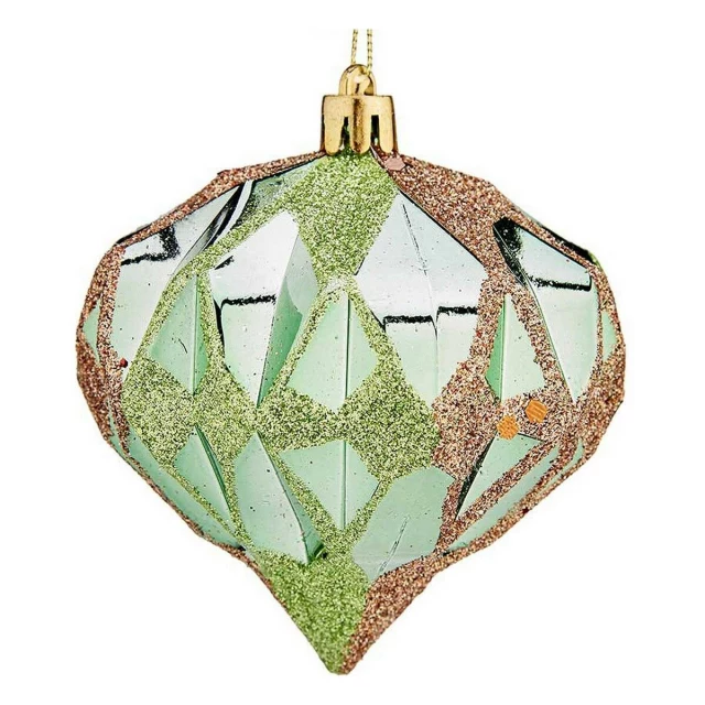 Christmas Baubles Green Plastic Diamond Ø 8 cm 6 Units