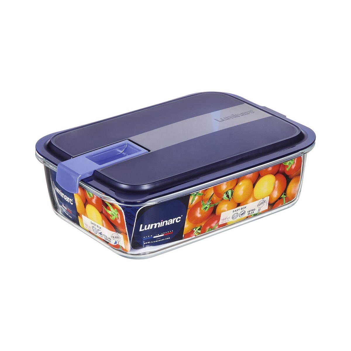 Hermetic Lunch Box Easy Box Blue Glass (6 Units) (1,97 l)