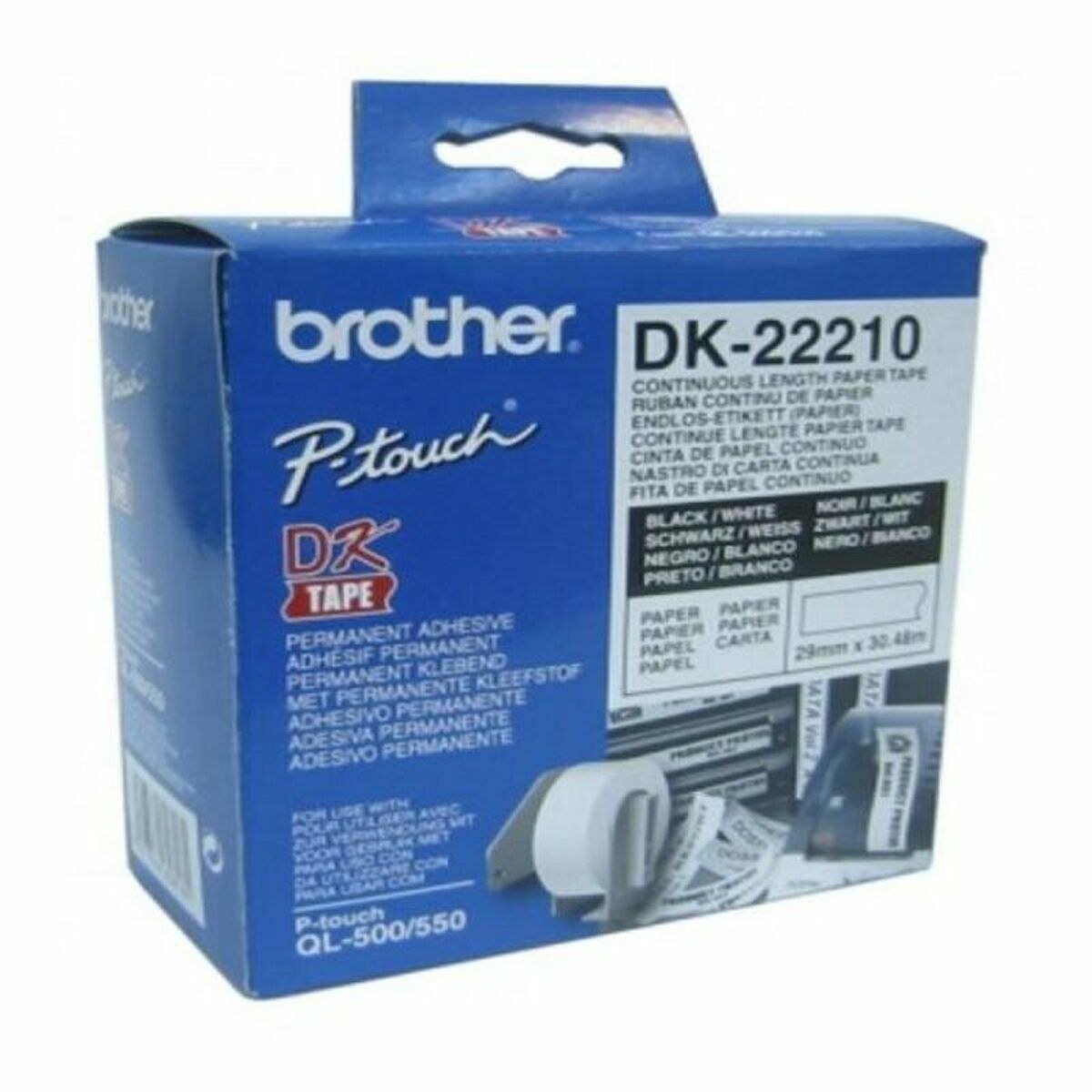 Рулонная бумага для принтеров DK22210 29 x 30,48 mm Белый Чёрный 80 g/m² (1 штук)