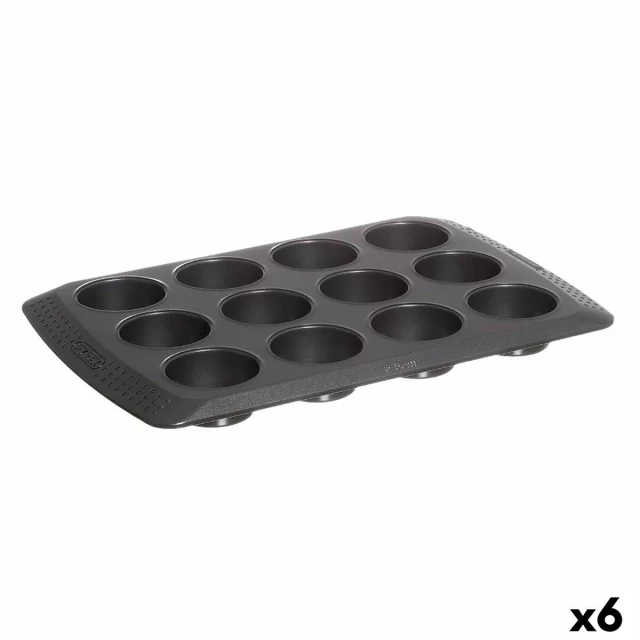 Muffin Tray Magic Black 31 x 26 x 4 cm (6 Units)