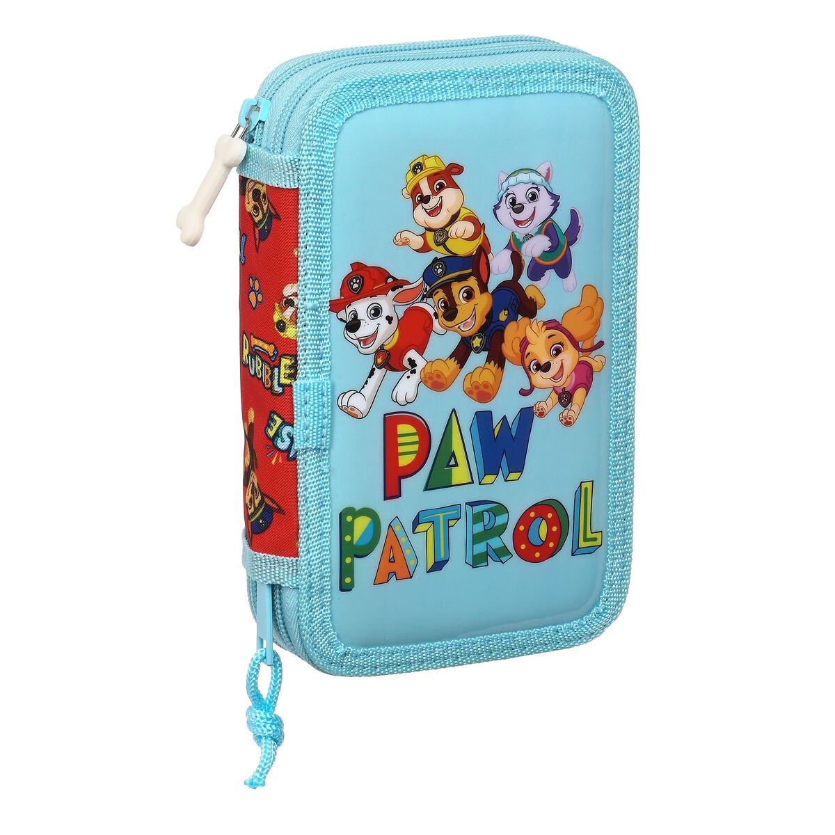 School Case with Accessories Funday Blue Red 12.5 x 19.5 x 4 cm (28 Pieces)
