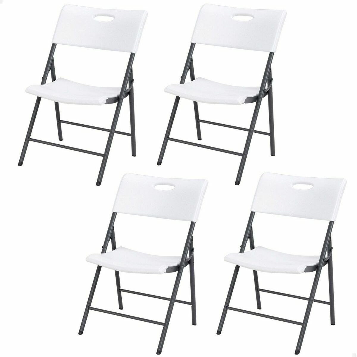 Folding Chair White 4 Units 50 x 58 x 83 cm