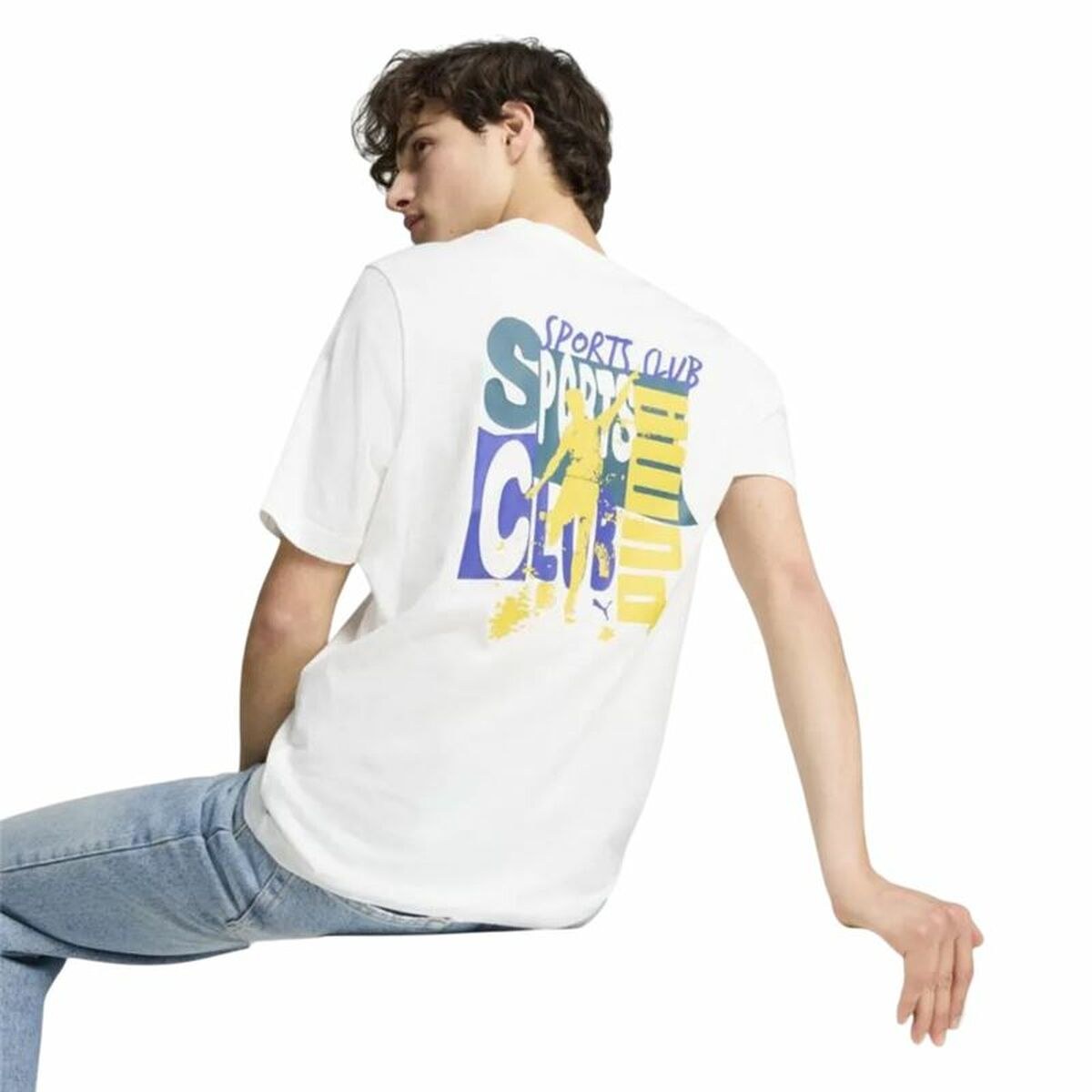Men’s Short Sleeve T-Shirt Graphics Sports Club White
