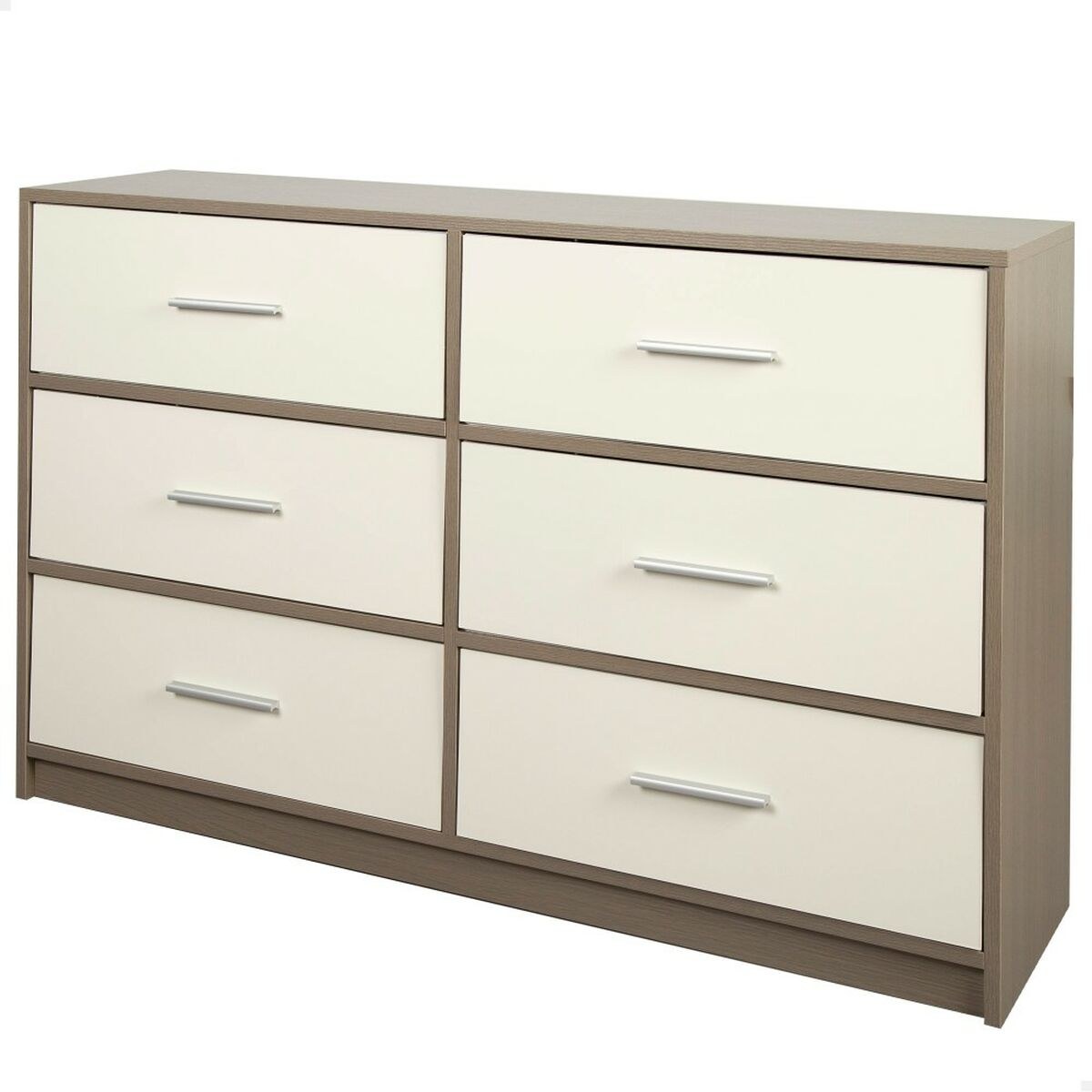 Chest of drawers White Grey Modern 114 x 70 x 30 cm