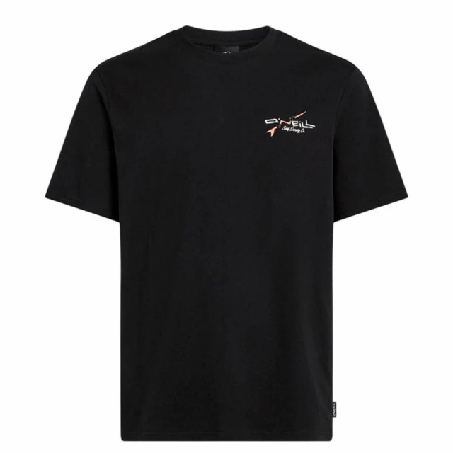 Men’s Short Sleeve T-Shirt Retro Back Print Black