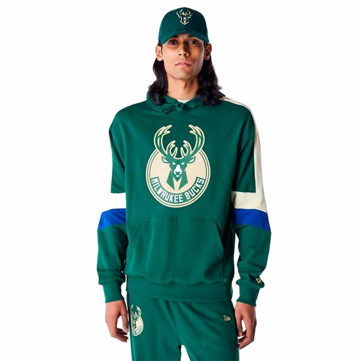 Толстовка с капюшоном мужская COLOUR BLOCK OS Milwaukee Bucks