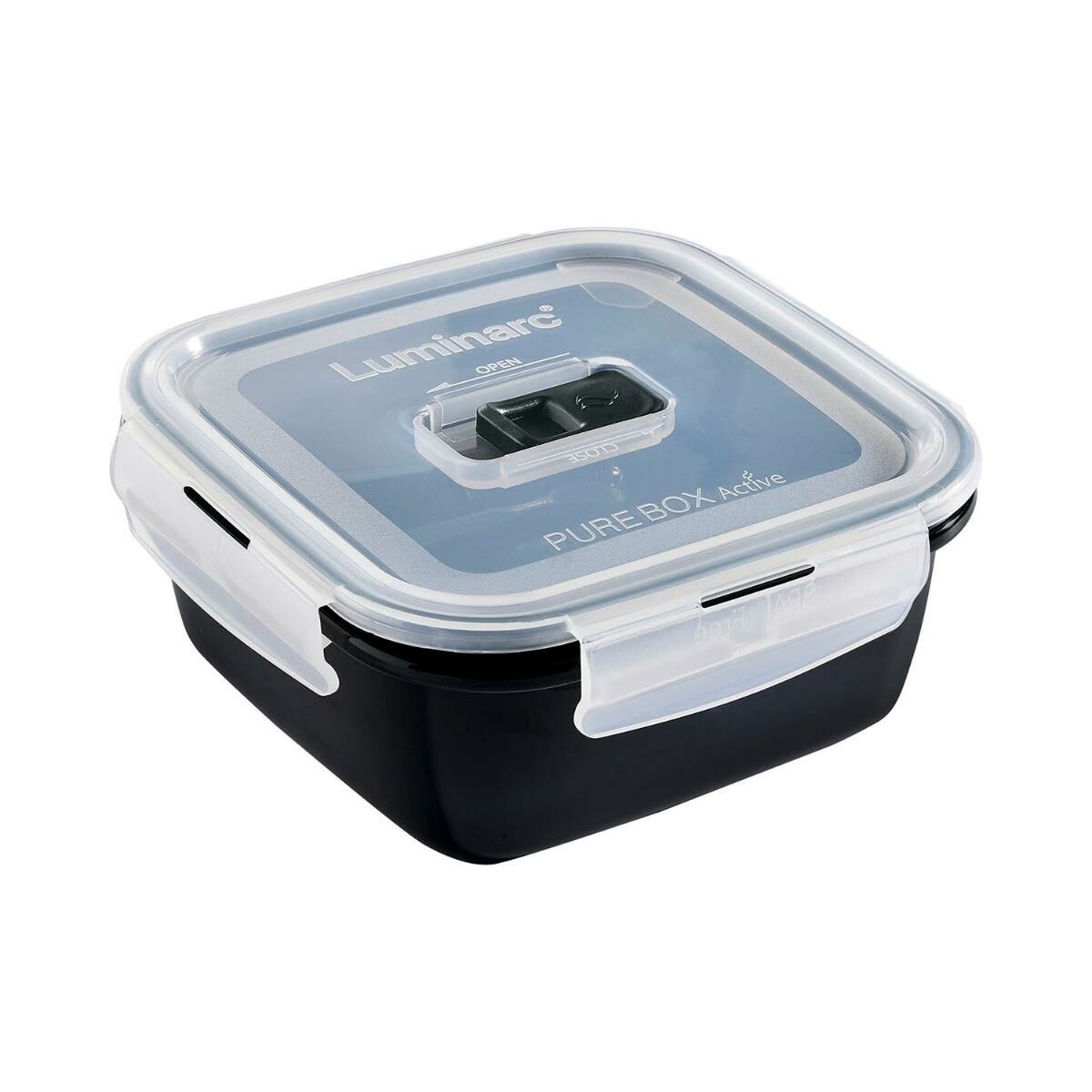 Герметичная коробочка для завтрака Pure Box 760 ml Чёрный Cтекло (6 штук)