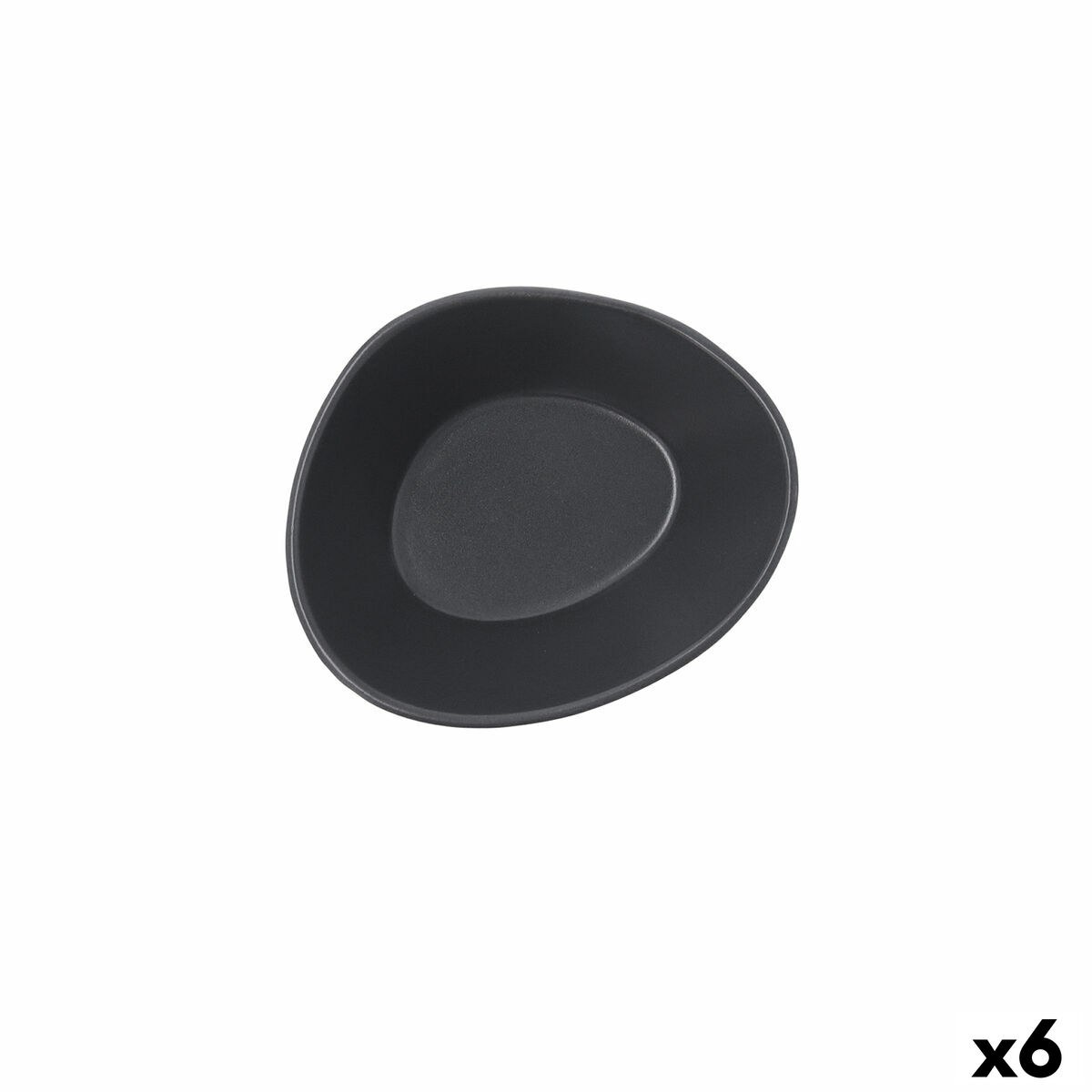 Appetizer Set Cosmos Grey Ceramic 12 cm (6 Units)