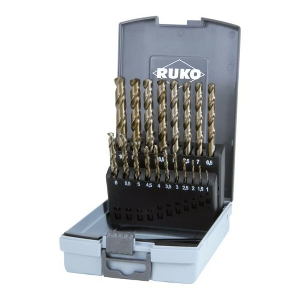 Набор сверл Быстрорежущая сталь (HSS) 9 mm 10 mm 6 mm 3 mm 7 mm 5 mm 4 mm 2 mm 8 mm 1,5 mm 2,5 mm 3,5 mm 4,5 mm 5,5 mm 1 mm